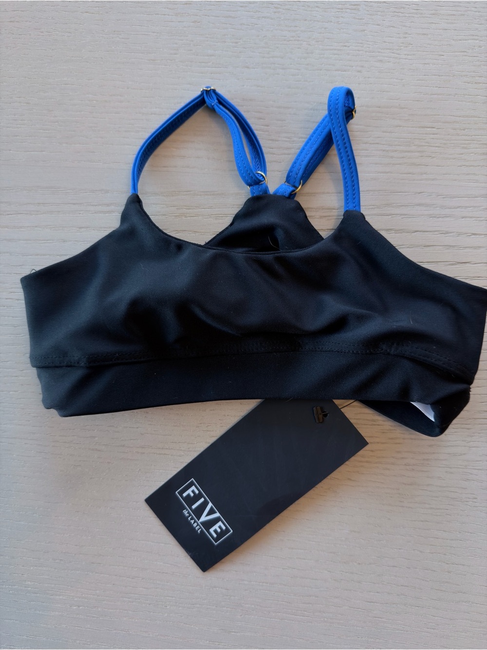 NWT Five Dancewear Diamond Back Bra - Black / Blue - CL
